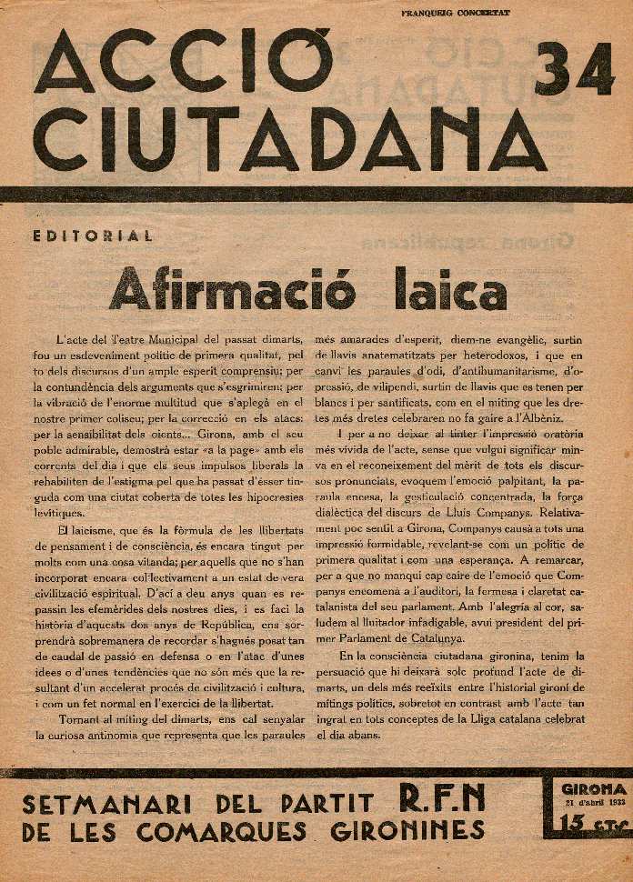 Accio ciutadana . 21/4/1933. [Issue]