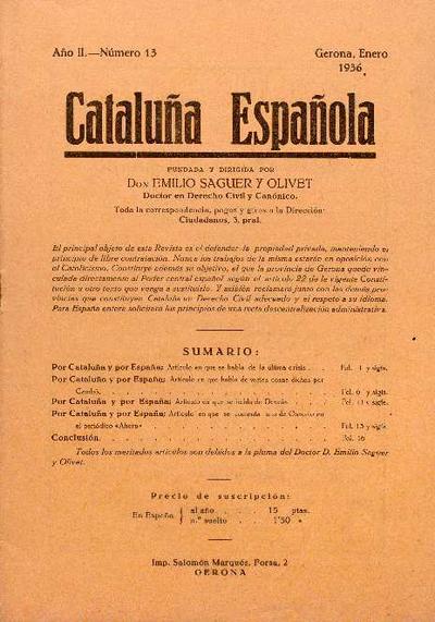 Cataluña Española. 1/1/1936. [Issue]