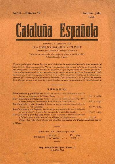 Cataluña Española. 1/7/1936. [Issue]