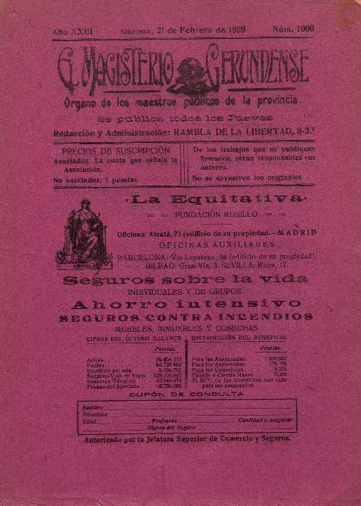 Magisteri Gironí, El. 21/2/1929. [Issue]