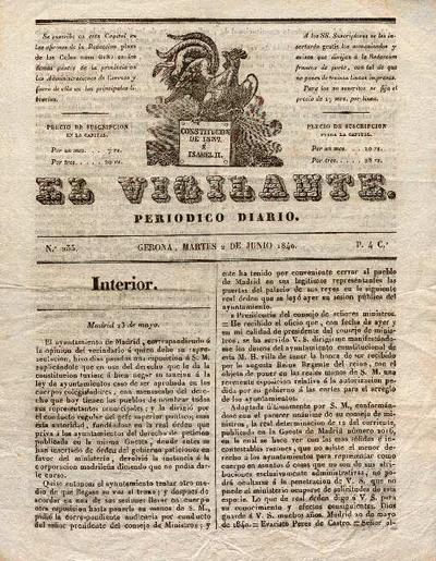 Vigilante, El. 2/6/1840. [Issue]
