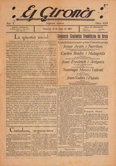 Gironès, El. 16/6/1931. [Exemplar]