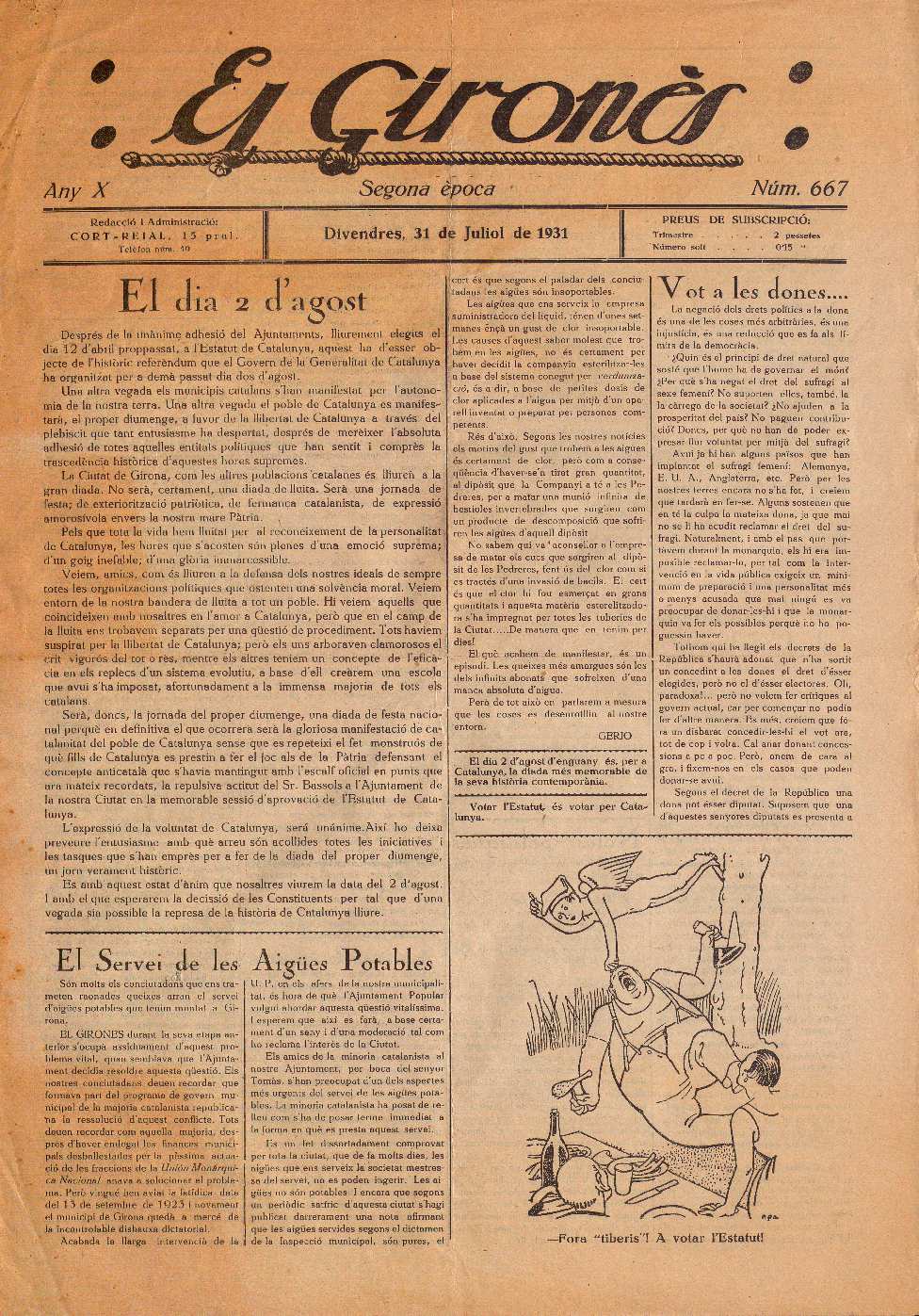 Gironès, El. 31/7/1931. [Exemplar]
