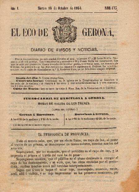 Eco de Gerona, El. 18/10/1864. [Exemplar]