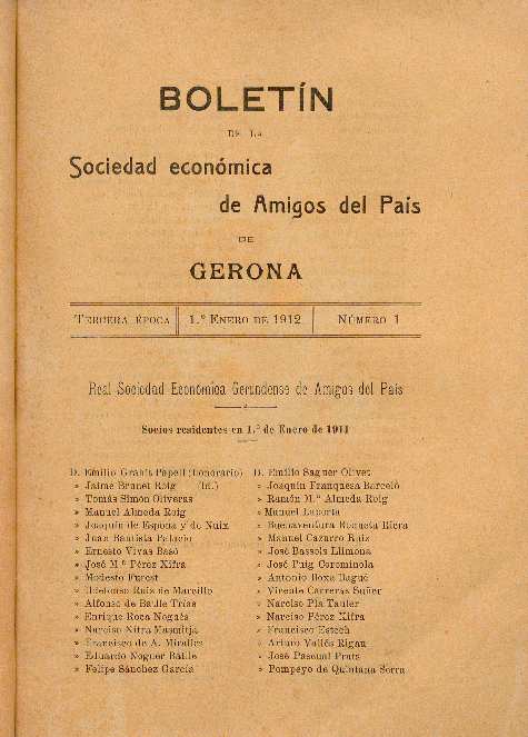 Boletín de la Sociedad Económica de Amigos del País. 1/1/1912. [Exemplar]