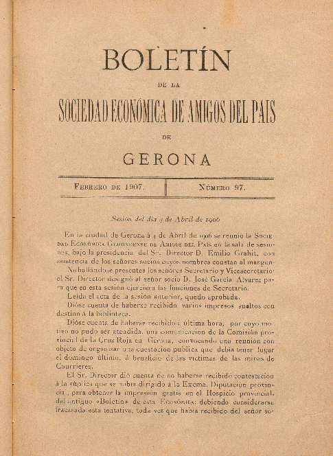 Boletín de la Sociedad Económica de Amigos del País. 1/2/1907. [Issue]