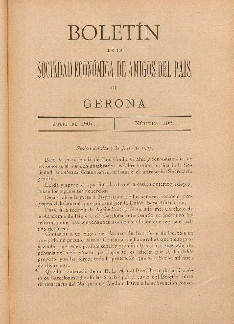 Boletín de la Sociedad Económica de Amigos del País. 1/7/1907. [Exemplar]